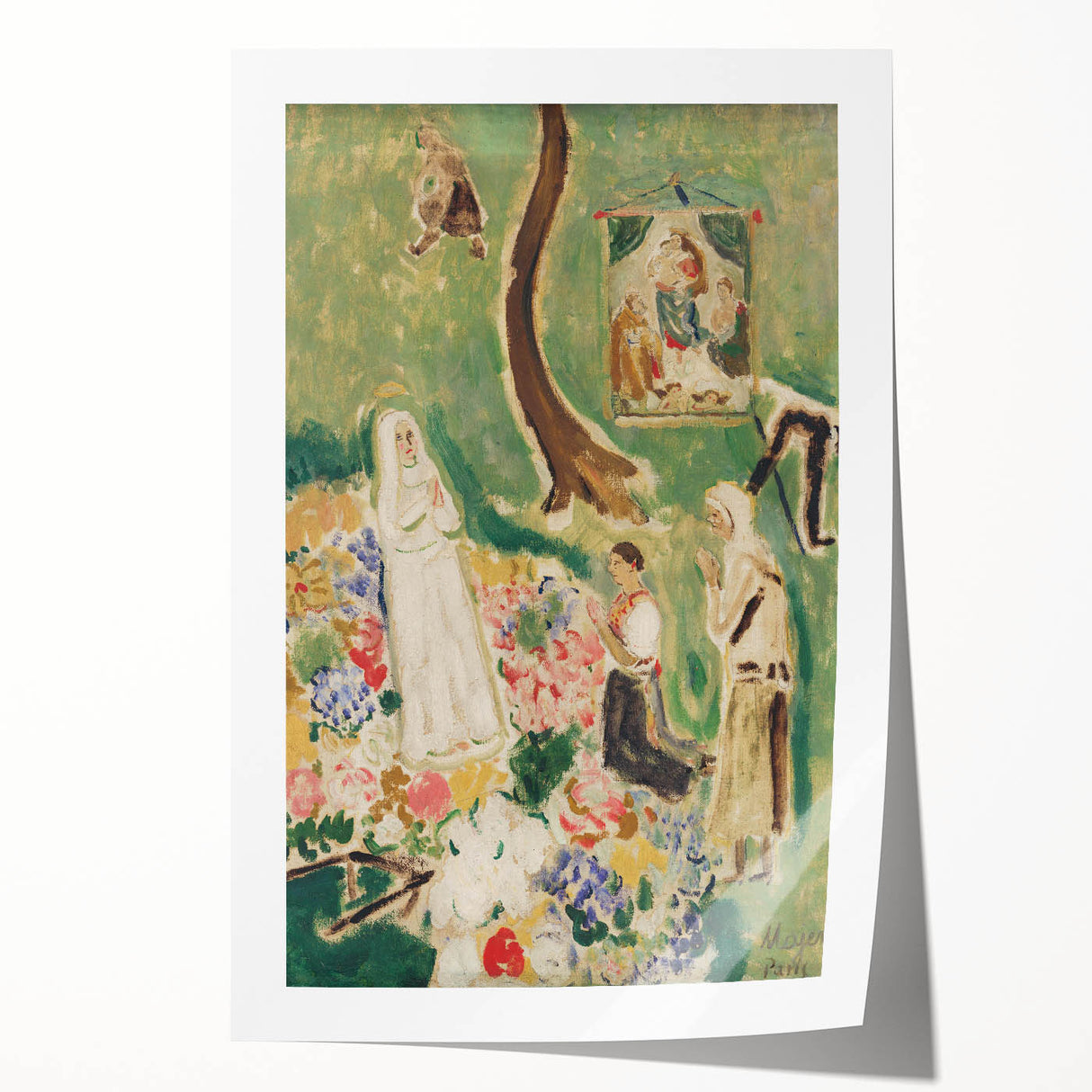 Expressionism Wall Art: Two Madonnas - Vibrant Expressionism Painting