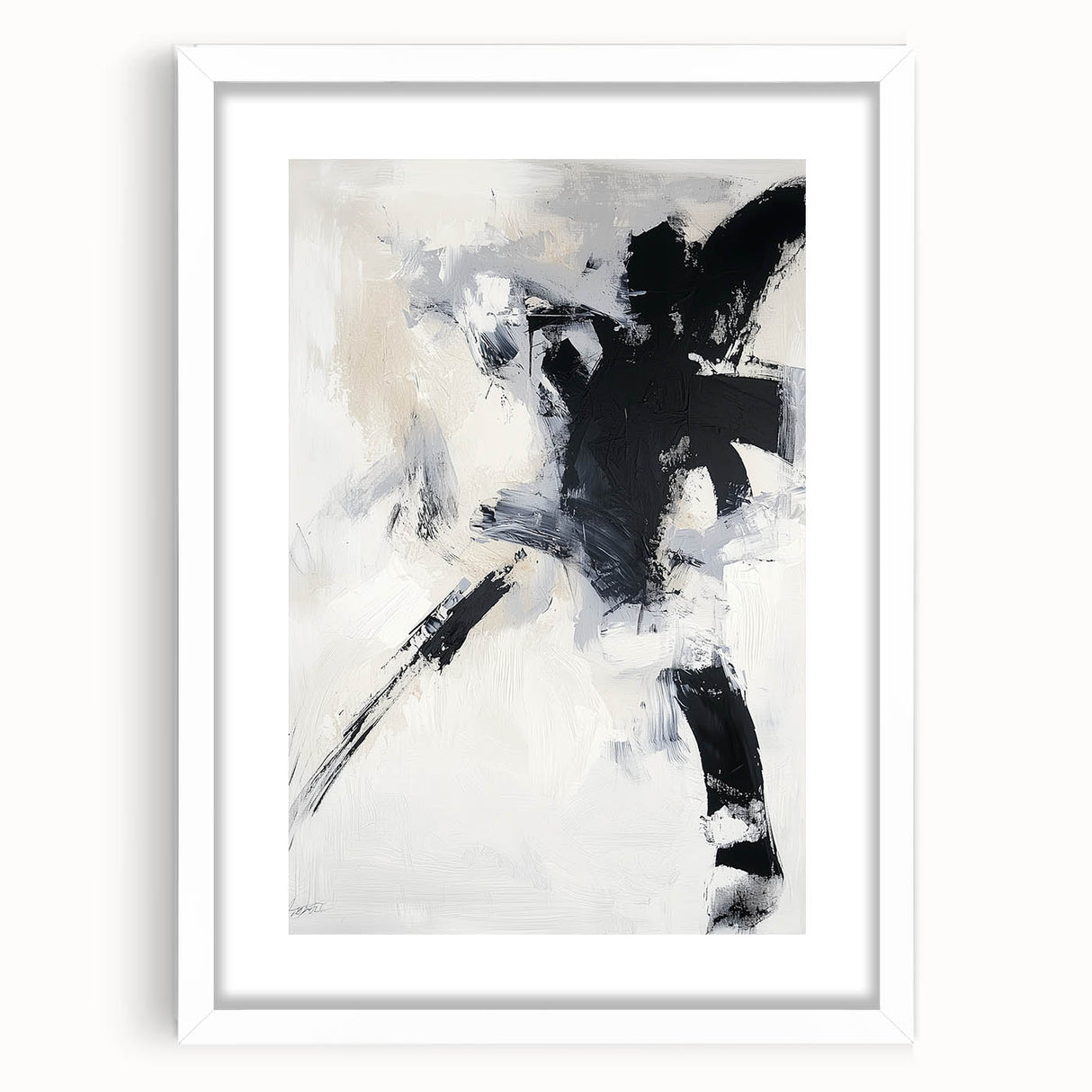 Framed Dining Room Prints – Bold Abstract Black & White Canvas