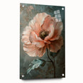 Elegant Peach Floral Wall Art - Modern Canvas for Living Room Décor