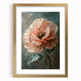 Elegant Peach Floral Wall Art - Modern Canvas for Living Room Décor