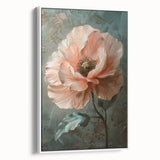 Elegant Peach Floral Wall Art - Modern Canvas for Living Room Décor