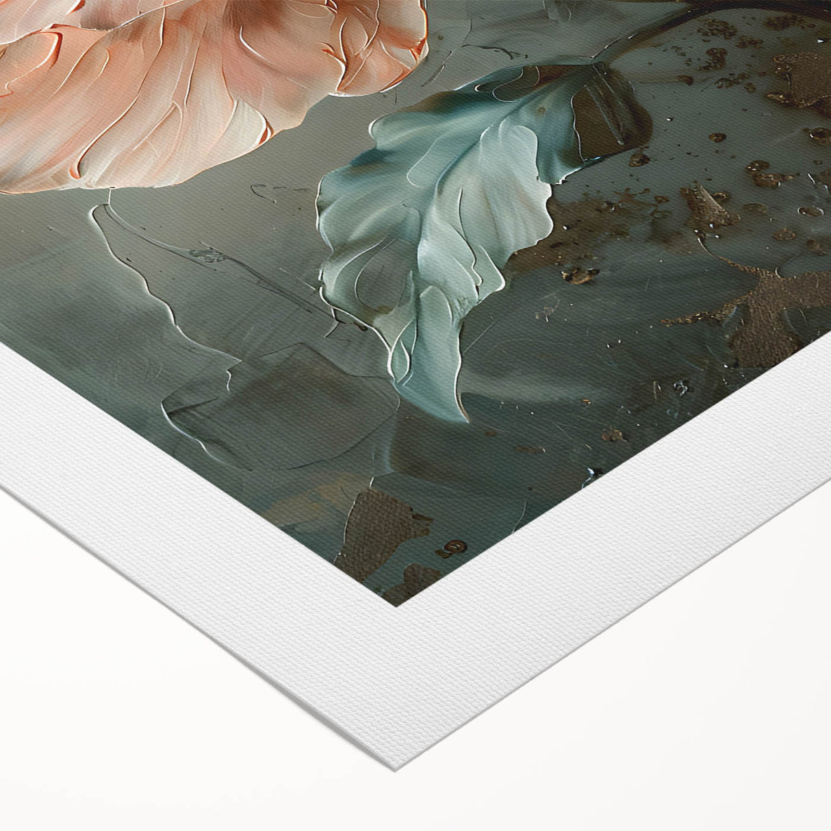 Elegant Peach Floral Wall Art - Modern Canvas for Living Room Décor