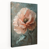 Elegant Peach Floral Wall Art - Modern Canvas for Living Room Décor