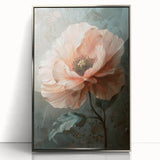 Elegant Peach Floral Wall Art - Modern Canvas for Living Room Décor