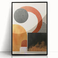 Framed abstract minimalist wall art showcasing a sleek black design, perfect for modern decor. The acrylic finish enhances the artwork's elegance, ideal for stylish interiors.