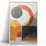 Framed abstract minimalist wall art featuring soft white and beige tones, displayed from the front, perfect for modern home decor. Ideal for enhancing contemporary interior spaces.
