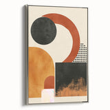 Framed abstract minimalist wall art in silver, showcasing geometric patterns and soft color gradients, ideal for modern home decor and artistic interiors.