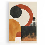 Abstract minimalist wall art on stretched canvas, showcasing soft pastel colors and geometric shapes, perfect for modern home decor and aesthetic enhancement.