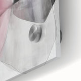 Large Abstract Wall Art – Soft Pink, Black & Gray Overlap Canvas
