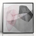 Large Abstract Wall Art – Soft Pink, Black & Gray Overlap Canvas