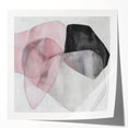 Large Abstract Wall Art – Soft Pink, Black & Gray Overlap Canvas