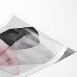 Large Abstract Wall Art – Soft Pink, Black & Gray Overlap Canvas