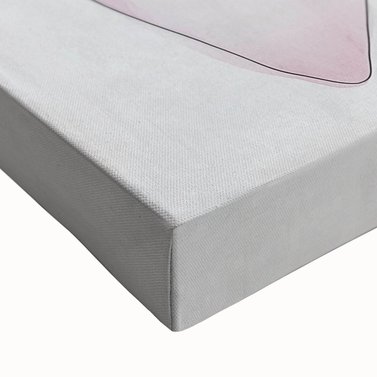Large Abstract Wall Art – Soft Pink, Black & Gray Overlap Canvas