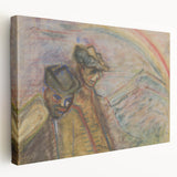 Expressionist Art: Two Men in Landscape - Abstract Expressionism Print