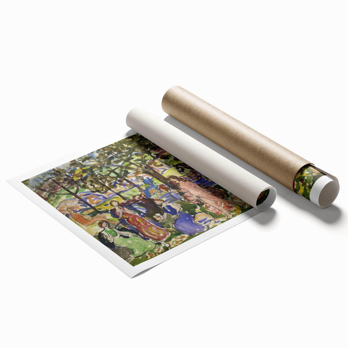 Prendergast Park Scene - Colorful Impressionist Wall Art Print