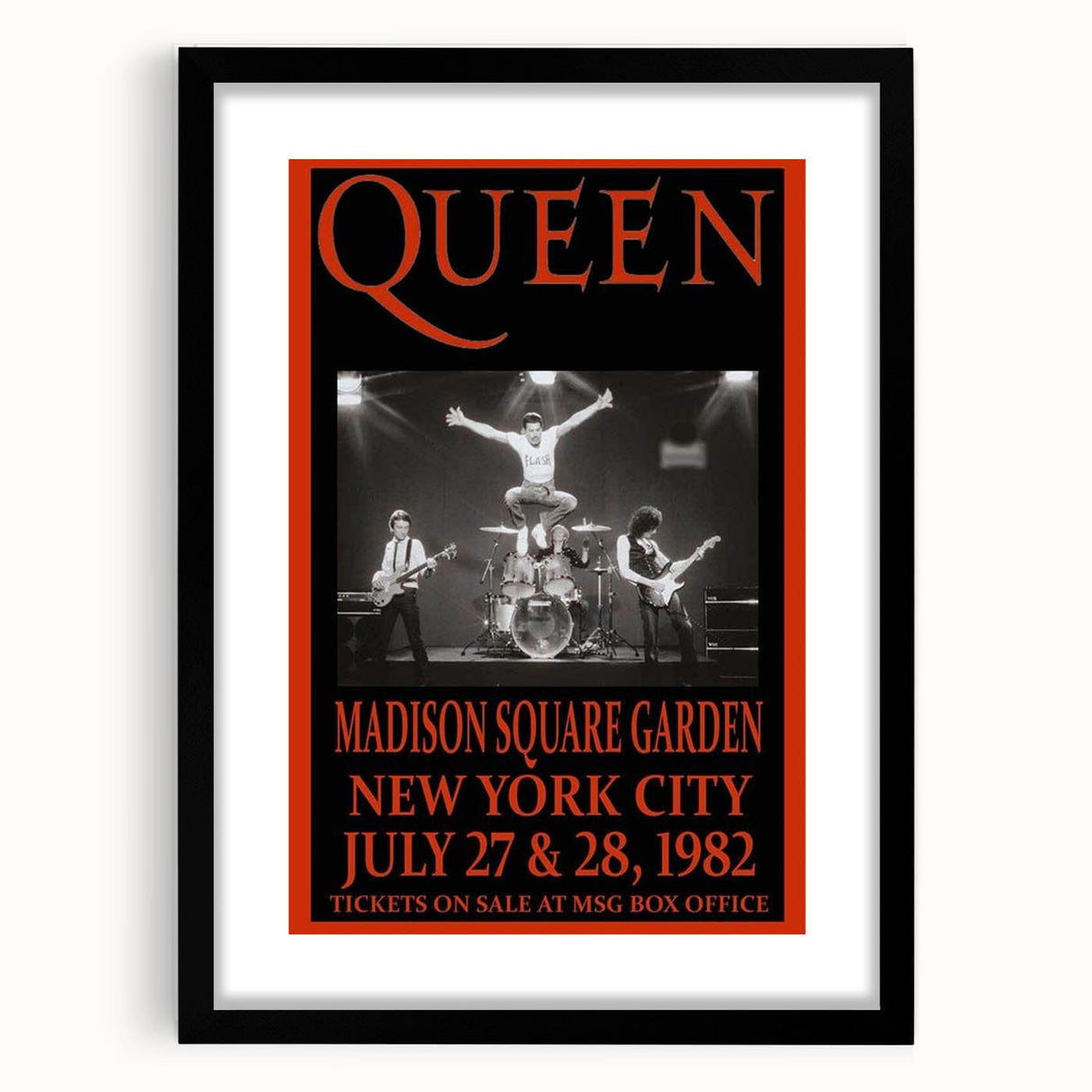 Queen 1982 Madison Square Garden Concert Poster - Flash
