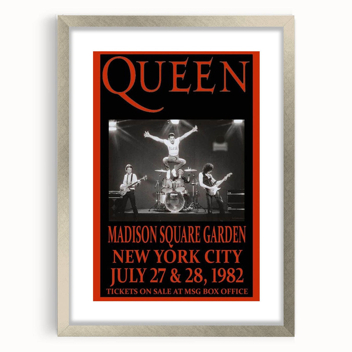 Queen 1982 Madison Square Garden Concert Poster - Flash