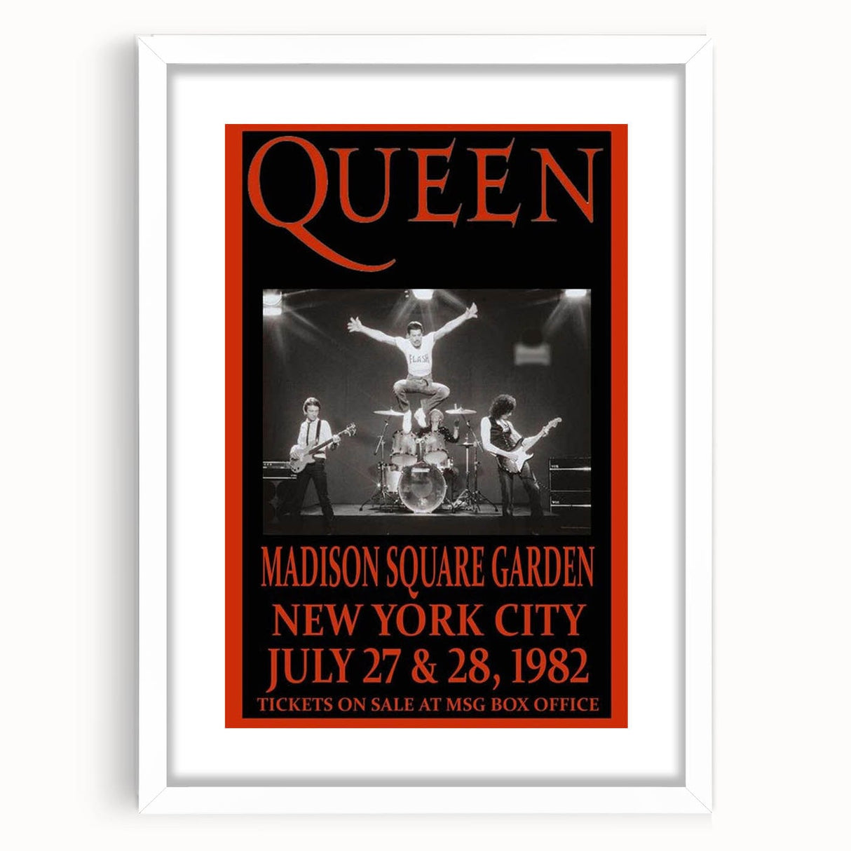 Queen 1982 Madison Square Garden Concert Poster - Flash