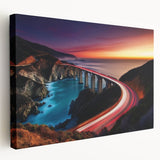 Coastal Bridge at Sunset – Dynamic Abstract Motion Wall Art