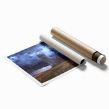 Beautiful landscape print showcasing a majestic castle surrounded by lush greenery, rolled for easy transport, ideal for home decor enthusiasts seeking elegant artwork.