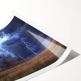 Rolled print showcasing a vibrant landscape with a majestic castle, featuring rich colors and intricate details, securely packaged in a protective tube for safe shipping.