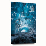 Acrylic glass artwork showcasing a captivating landscape featuring intricate cave formations, viewed from the side, designed to enhance home decor with vibrant colors and detailed textures. Ideal for nature lovers and art enthusiasts seeking unique wall decor.