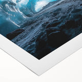 Rolled canvas artwork depicting a breathtaking cave landscape scene, showcasing intricate details and vibrant colors, ideal for home decor enthusiasts.