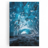 Stretched canvas artwork depicting a vibrant cave landscape, showcasing intricate details and rich colors, ideal for home decor and art enthusiasts.