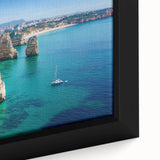 Framed canvas artwork showcasing a close-up view of dramatic cliffs, highlighting rich textures and vibrant colors, perfect for enhancing modern home decor.