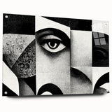 Surreal Black and White Abstract Portrait Wall Art – Framed & Canvas