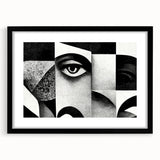 Surreal Black and White Abstract Portrait Wall Art – Framed & Canvas