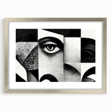 Surreal Black and White Abstract Portrait Wall Art – Framed & Canvas