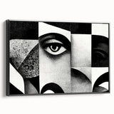 Surreal Black and White Abstract Portrait Wall Art – Framed & Canvas