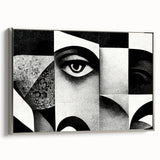Surreal Black and White Abstract Portrait Wall Art – Framed & Canvas