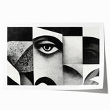 Surreal Black and White Abstract Portrait Wall Art – Framed & Canvas