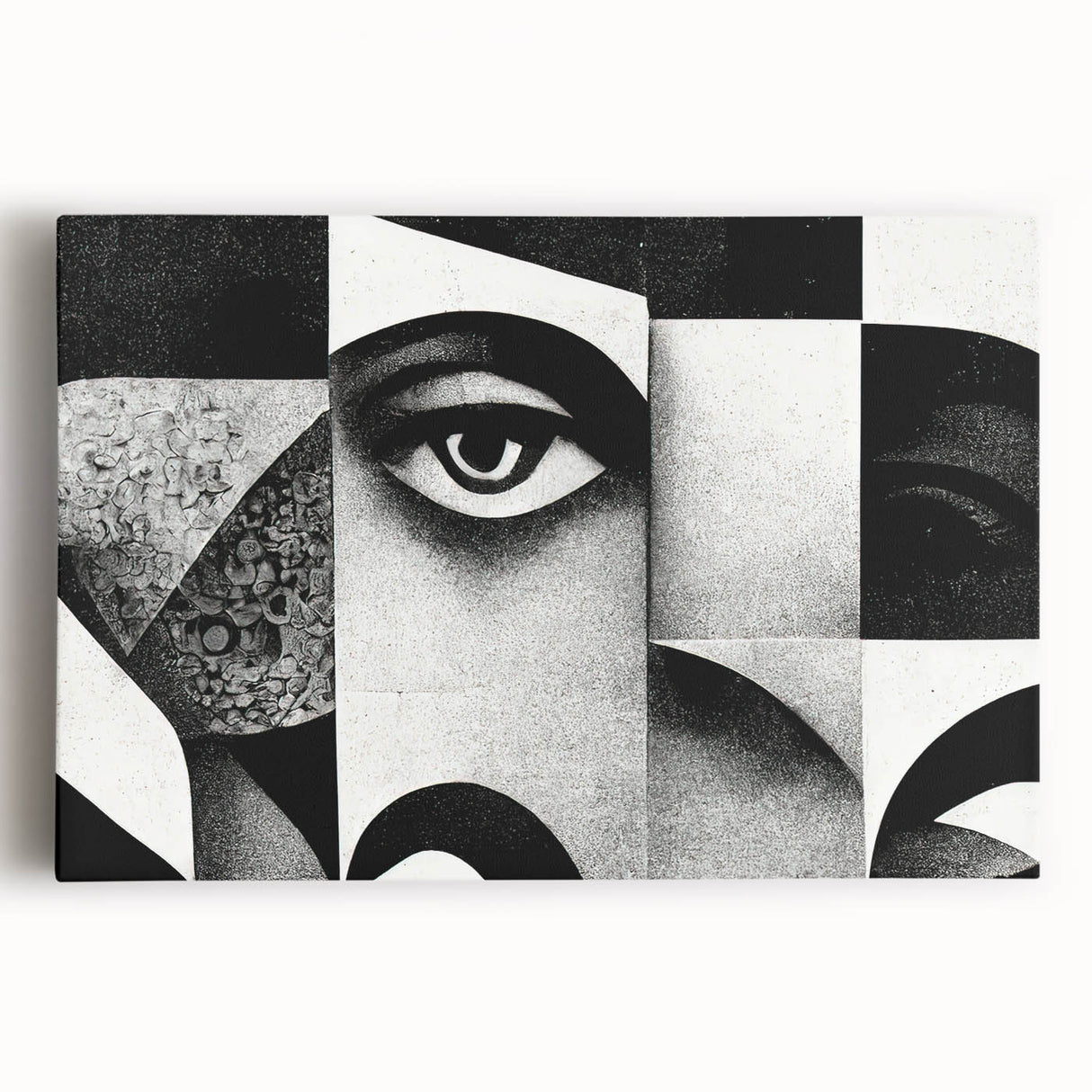 Surreal Black and White Abstract Portrait Wall Art – Framed & Canvas