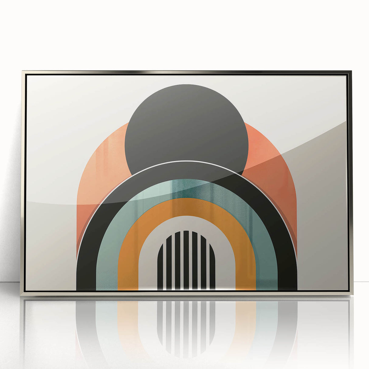 Acrylic Dining Room Artwork - Retro Geometric Arch Wall Art