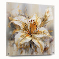 Golden Lily Wall Art – Elegant Floral Canvas for Living Room