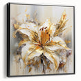Golden Lily Wall Art – Elegant Floral Canvas for Living Room
