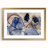 Luxury Office Wall Art - Navy Gold & Blush Abstract Canvas