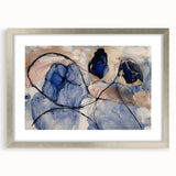 Luxury Office Wall Art - Navy Gold & Blush Abstract Canvas