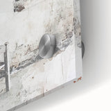 Abstract architectural wall art printed on acrylic glass, showcasing vibrant colors and intricate geometric patterns, perfect for modern home decor.