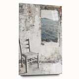 Abstract architectural wall art displayed on clear acrylic glass, showcasing a modern design with geometric patterns, ideal for contemporary interiors.