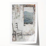 Abstract architectural wall art print showcasing geometric shapes in muted colors, rolled for easy shipping in a protective cardboard tube. Perfect for modern decor.