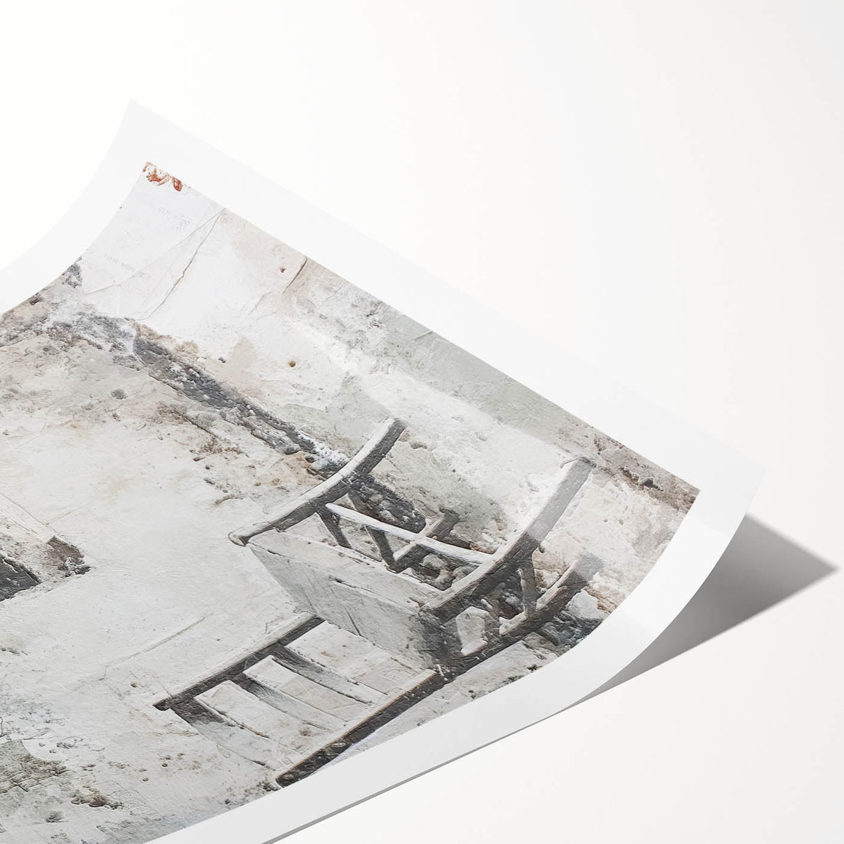Abstract architectural wall art print showcasing geometric shapes and neutral tones, rolled and ready for framing, ideal for modern home decor.