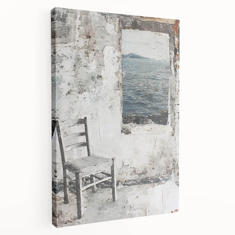 Abstract architecture wall art on stretched canvas showcasing geometric shapes in vibrant colors, displayed from a side view, ideal for modern decor.