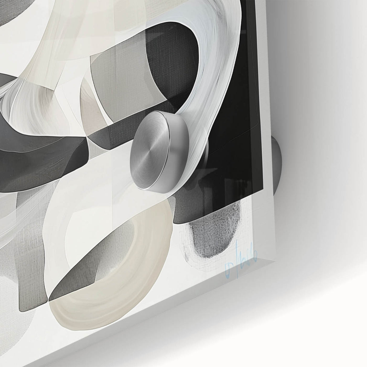 Close-up of a vibrant abstract geometric design on acrylic glass, featuring bold colors and sharp angles, ideal for modern home decor or artistic displays.