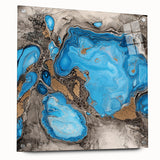 Abstract acrylic wall art featuring colorful splatters displayed in a side view, secured with stylish pins, perfect for modern home decor.