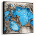 Abstract splatter art canvas framed in black, showcasing vibrant colors and dynamic patterns, ideal for modern home decor and artistic expression.