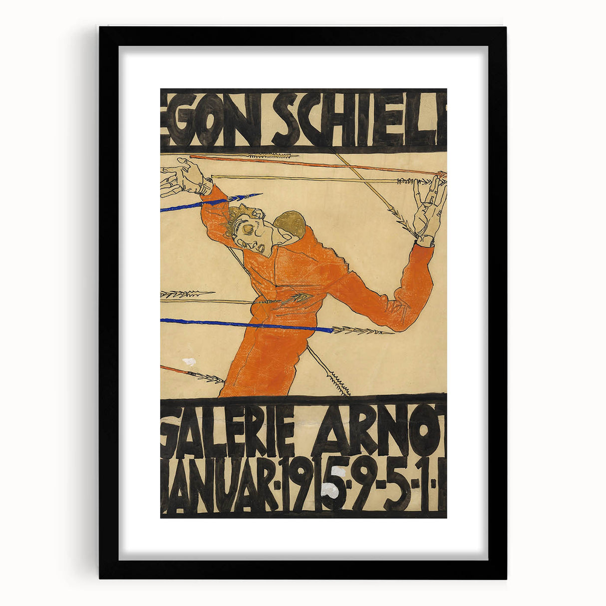 Bold Art Deco Wall Art - Egon Schiele Galerie Arnolt 1915 Print